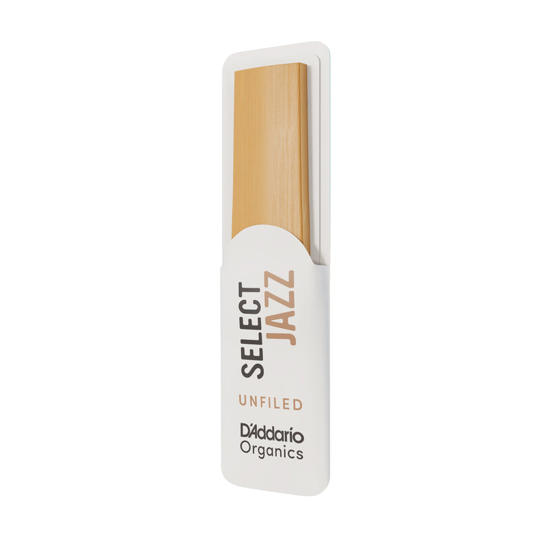 D'Addario Organic Select Jazz Unfiled Alto Saxophone Reeds, Strength 4 Medium, 10-pack