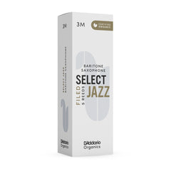 D'Addario Organic Select Jazz Filed Baritone Saxophone Reeds, Strength 3 Medium, 5-pack