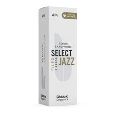 D'Addario Organic Select Jazz Filed Tenor Saxophone Reeds, Strength 4 Medium, 5-pack