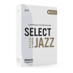 D'Addario Organic Select Jazz Filed Soprano Saxophone Reeds, Strength 3 Medium, 10-pack