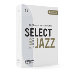 D'Addario Organic Select Jazz Filed Soprano Saxophone Reeds, Strength 3 Soft, 10-pack