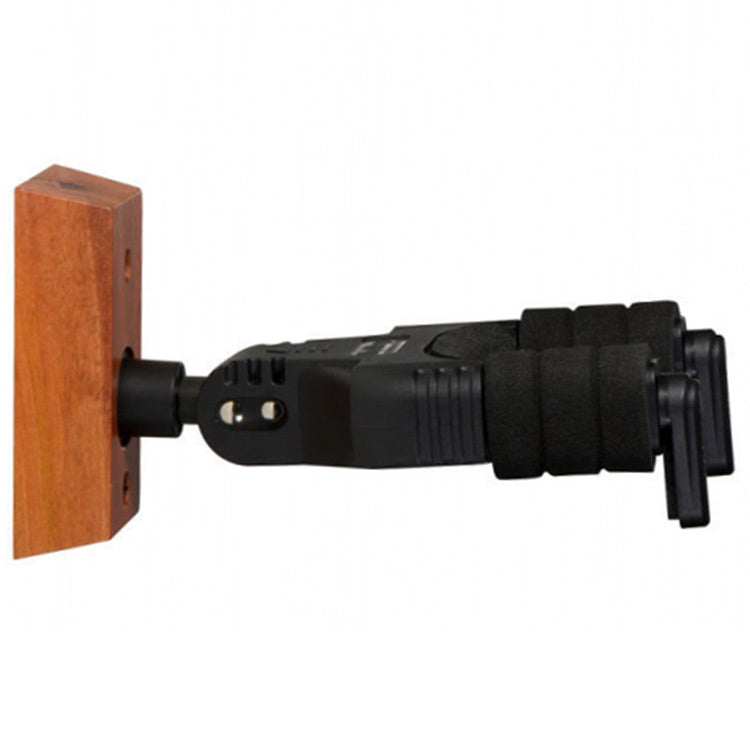 On Stage Straight Facing Locking Wall-Mount Guitar Hanger with Wood Base