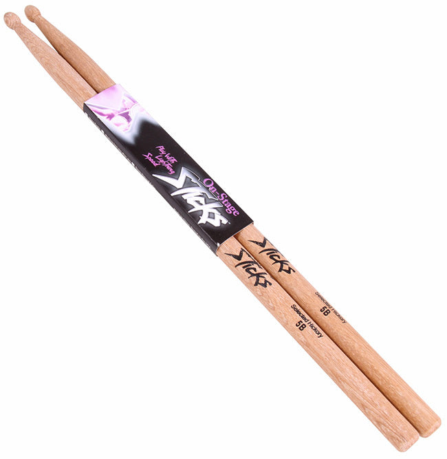 On Stage Hickory Wood with Wood Tip 7A Drum Sticks