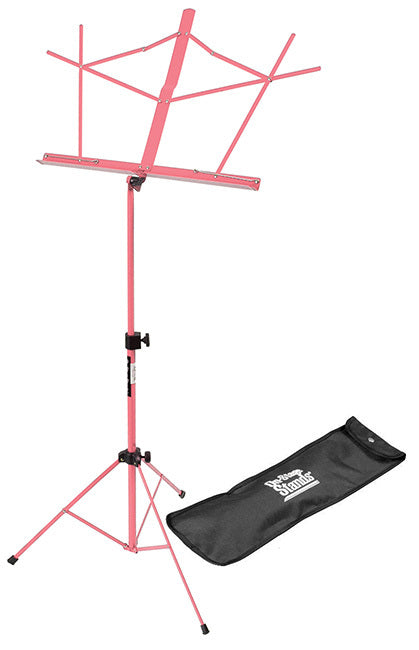 On Stage Compact Sheet Music Stand in Pink with Bag