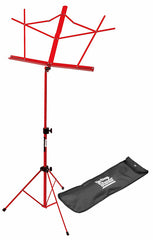 On Stage Compact Sheet Music Stand in Red with Bag