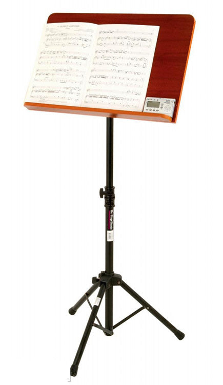 On Stage Pro Orchestral Sheet Music Stand with Wide Rosewood Bookplate