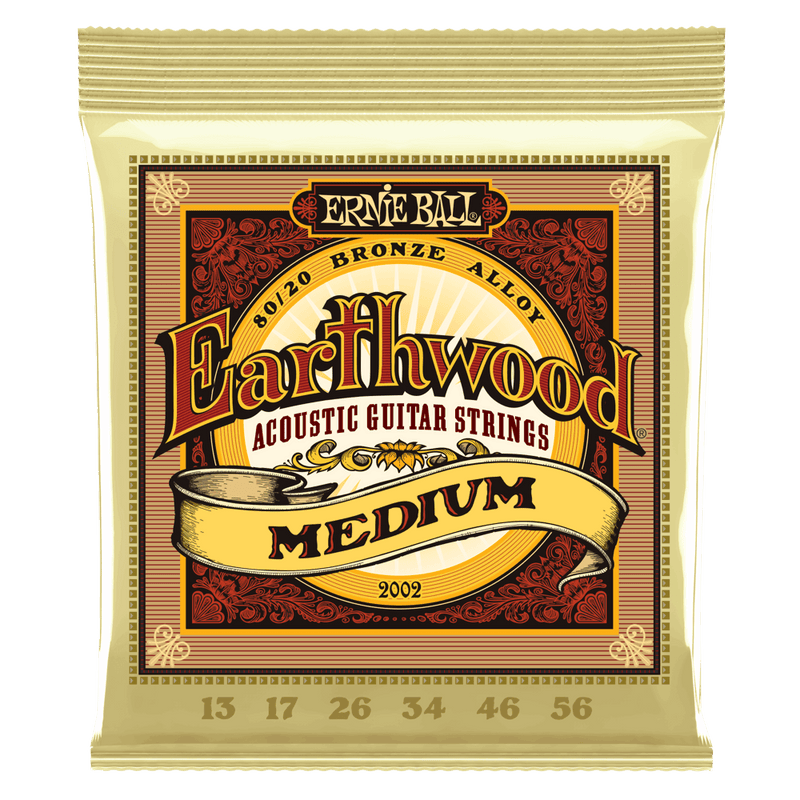 Ernie Ball Earthwood Medium 80/20 Bronze Acoustic Guitar String, 13-56 Gauge