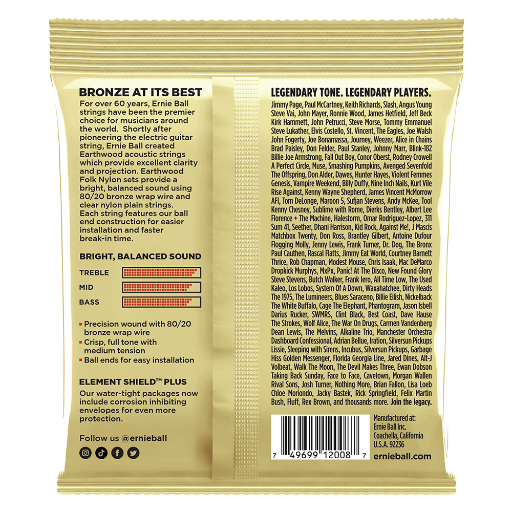 Ernie Ball Earthwood Rock and Blues with Plain G 80/20 Bronze Acoustic Guitar String, 10-52 Gauge