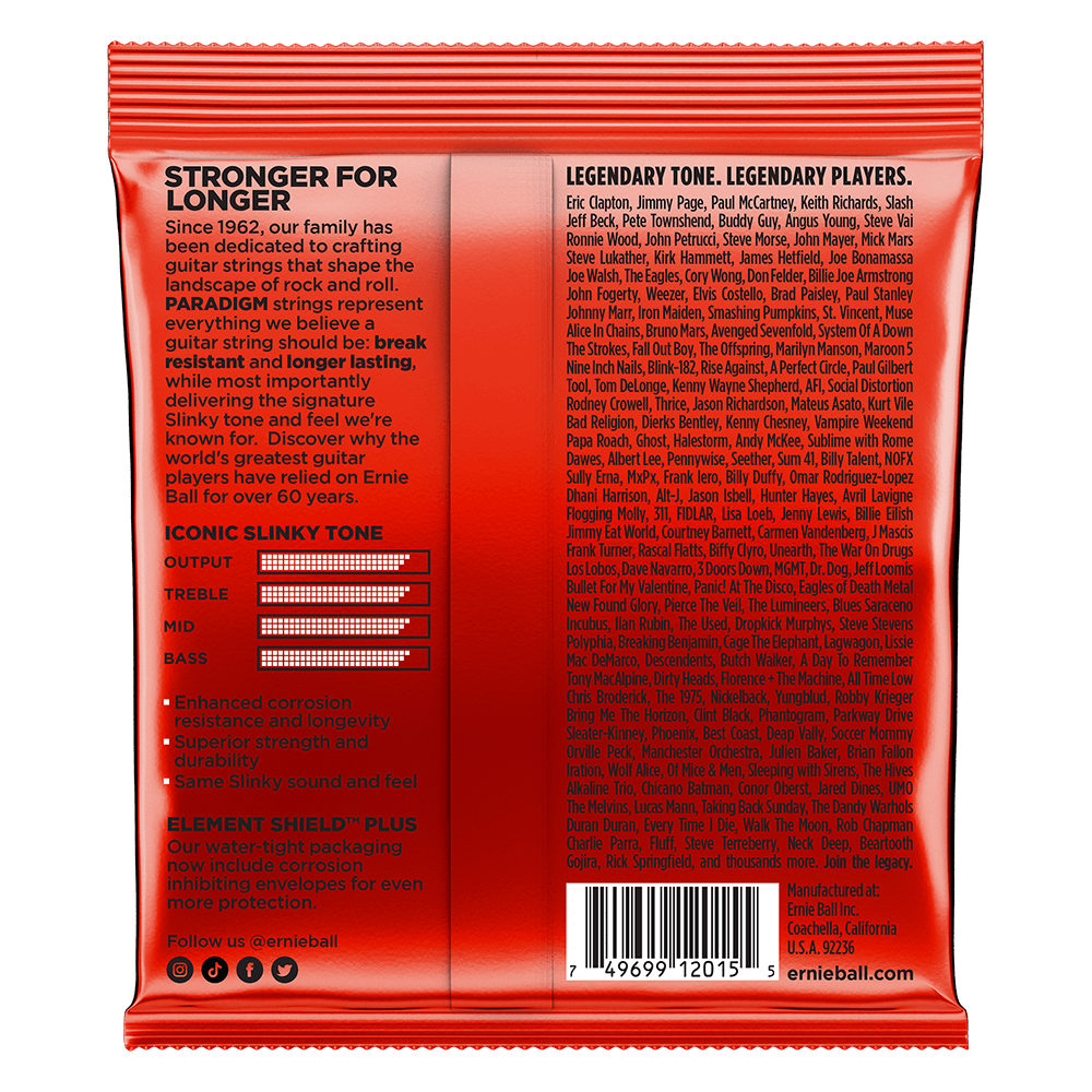 Ernie Ball Skinny Top Heavy Bottom Slinky Paradigm Electric Guitar Strings
