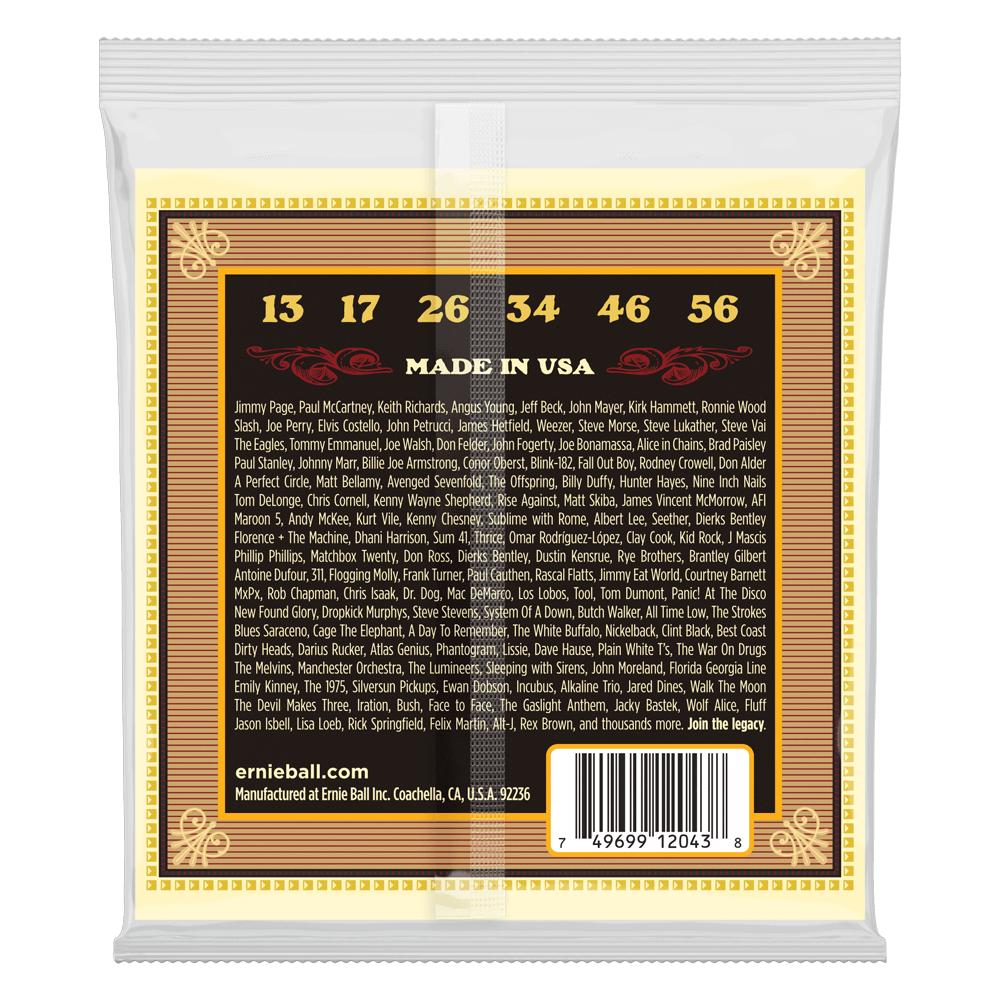 Ernie Ball Earthwood Silk and Steel Regular 80/20 Bronze Acoustic Guitar String, 13-56 Gauge