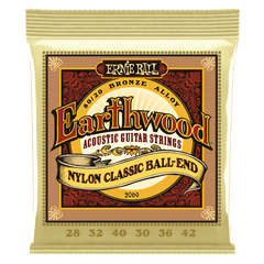 Ernie Ball Earthwood 80/20 Bronze Folk Nylon Classic Ball End Acoustic Guitar Strings, 28-42 Gauge