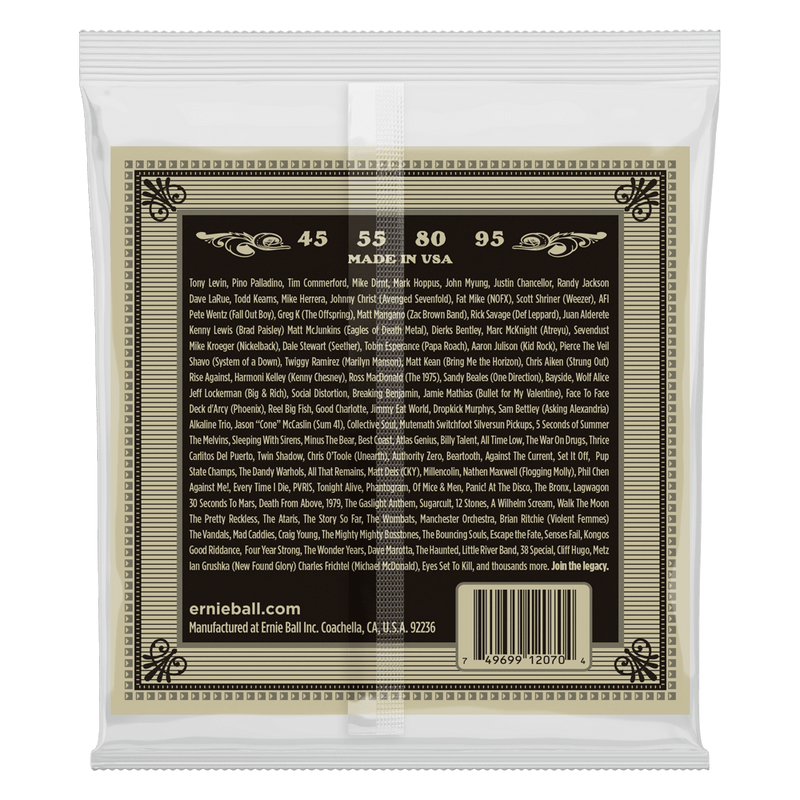 Ernie Ball Earthwood Phosphor Bronze Acoustic Bass String, 45-95 Gauge