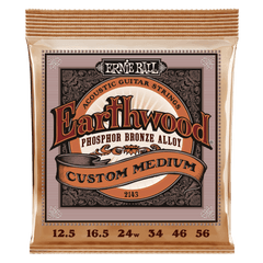 Ernie Ball Earthwood Phosphor Bronze Custom Light Acoustic Guitar String, 12.5 - 56 Gauge