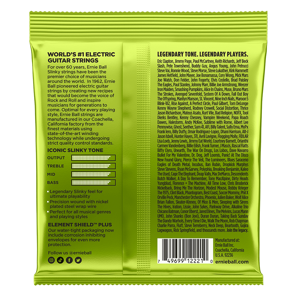 Ernie Ball Regular Slinky Nickel Wound Electric Guitar Strings, 10-46 Gauge