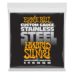 Ernie Ball Hybrid Slinky Stainless Steel Wound Electric Guitar Strings, 9-46 Gauge