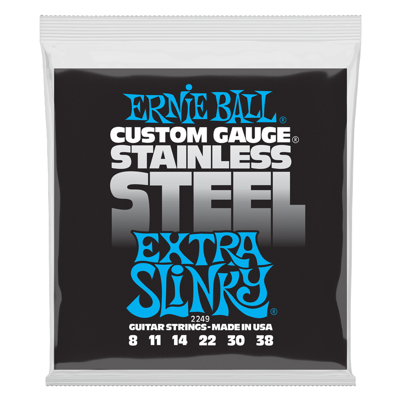 Ernie Ball Extra Slinky Stainless Steel Wound Electric Guitar String, 8-38 Gauge