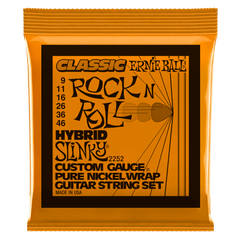 Ernie Ball Hybrid Slinky Classic Rock n Roll Pure Nickel Wrap Electric Guitar Strings, 9-46 Gauge