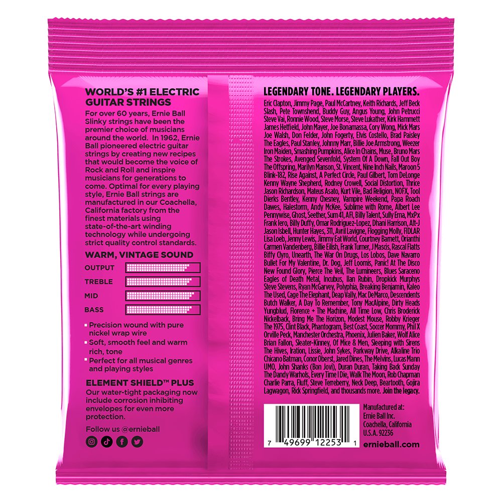 Ernie Ball Super Slinky Classic Rock n Roll Pure Nickel Wrap Electric Guitar Strings - 9-42 Gauge