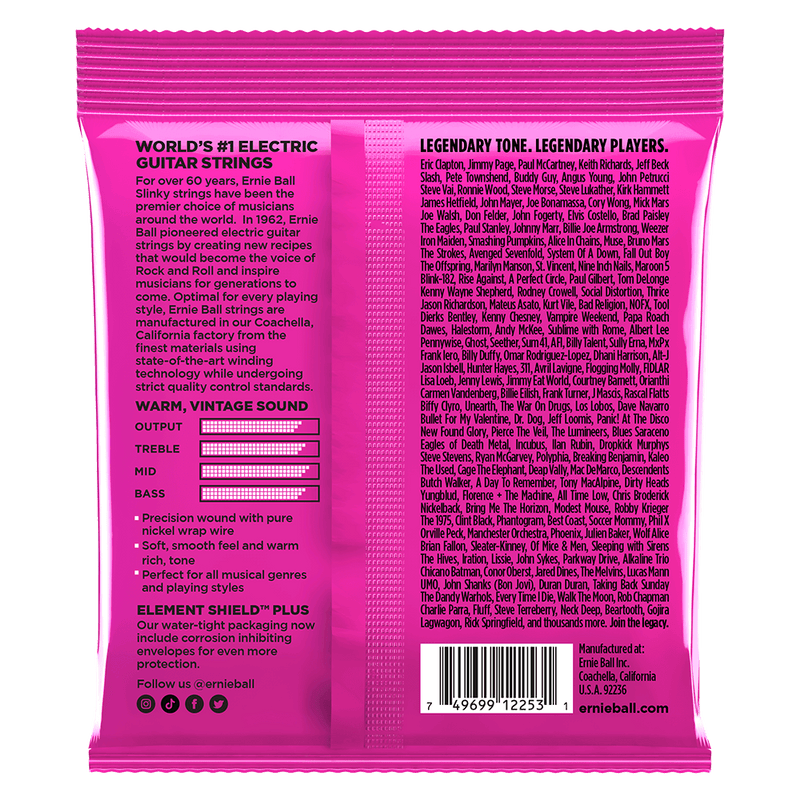 Ernie Ball Super Slinky Classic Rock n Roll Pure Nickel Wrap Electric Guitar Strings - 9-42 Gauge