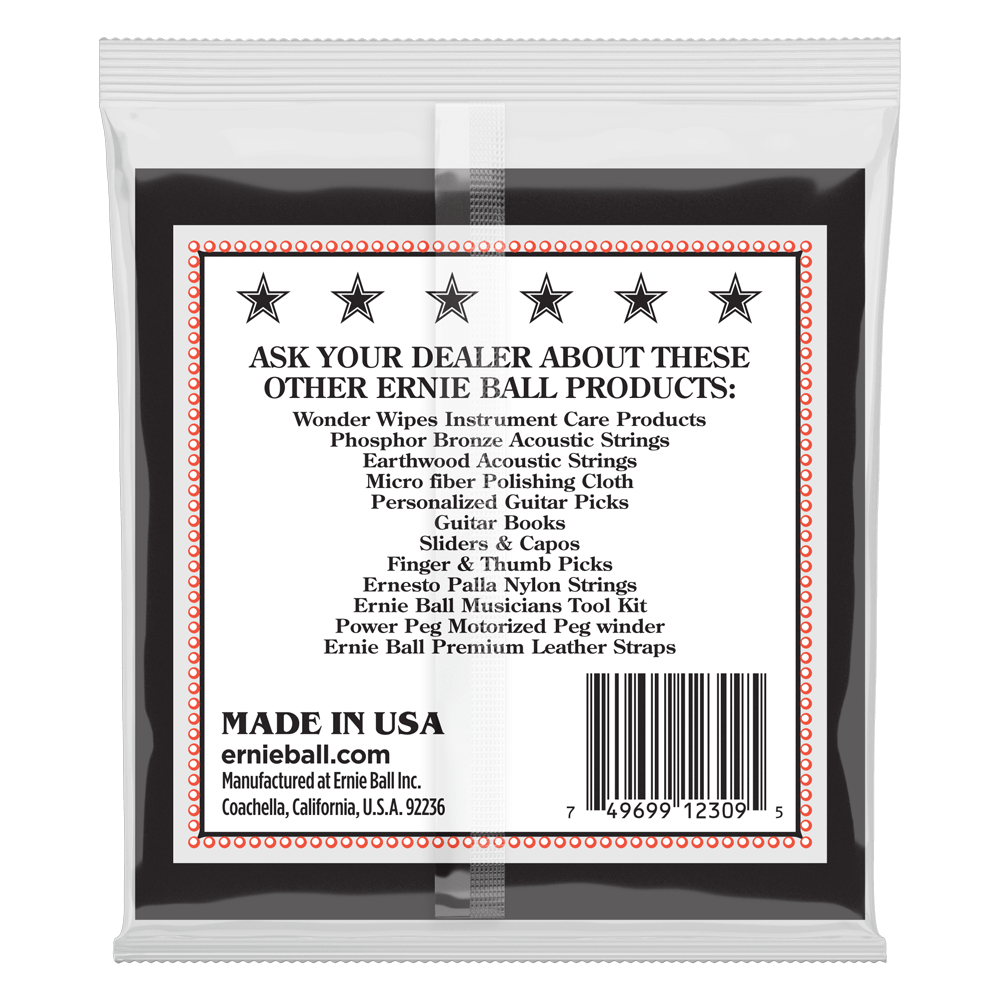 Ernie Ball Medium 5-String Loop End Stainless Steel Banjo Guitar Strings, 10-10 Gauge