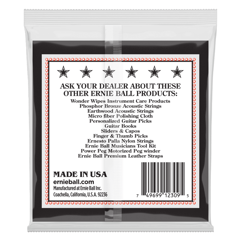 Ernie Ball Medium 5-String Loop End Stainless Steel Banjo Guitar Strings, 10-10 Gauge