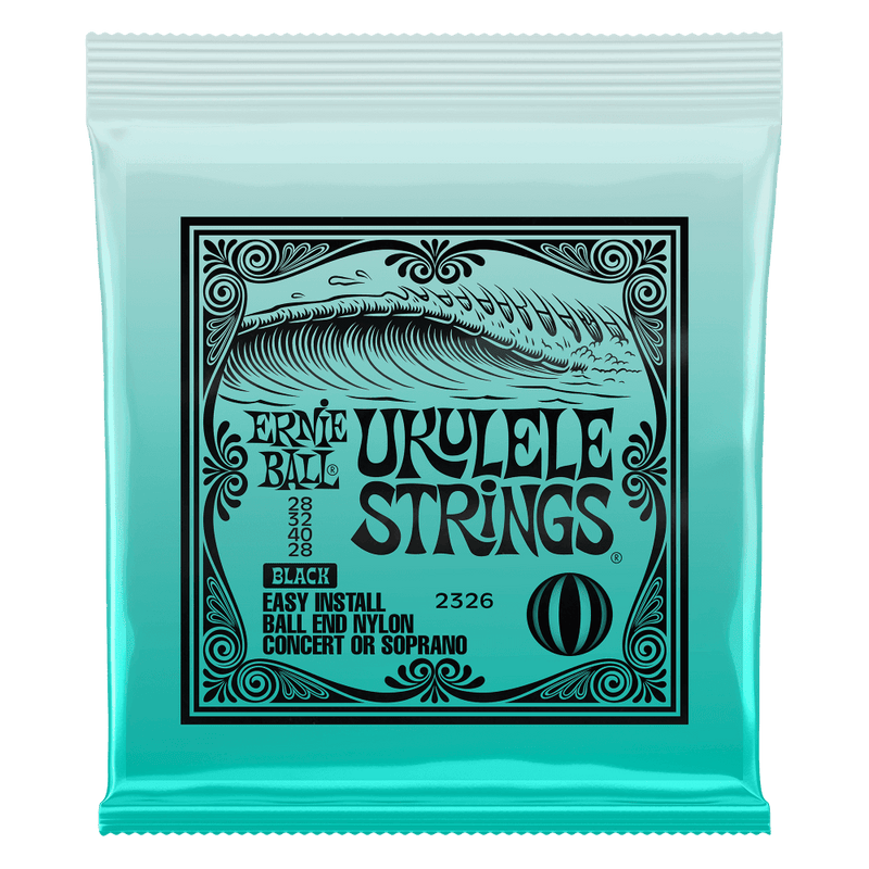 Ernie Ball Concert Nylon Ball End Ukulele Strings, Black