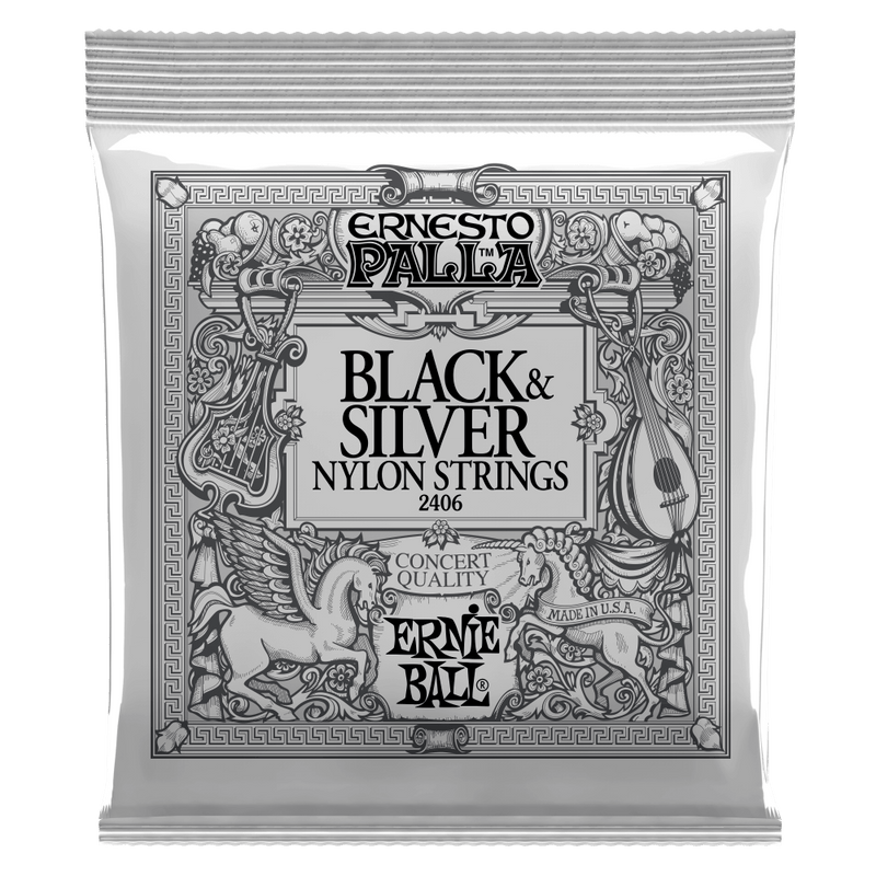 Ernie Ball Ernesto Palla Black and Silver Nylon Classical Guitar String