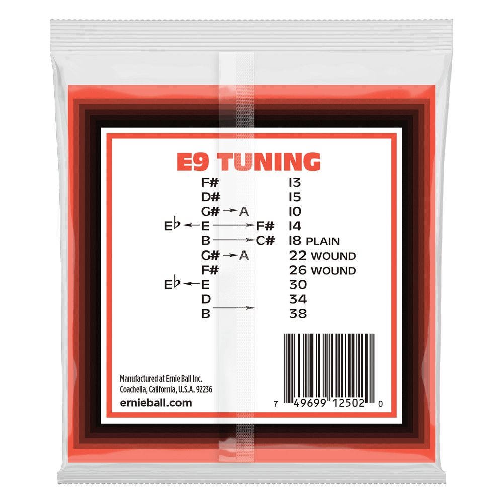 Ernie Ball Pedal Steel 10-String E9 Tuning Nickel Wound Electric Guitar Strings 13-38 Gauge