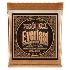 Ernie Ball Everlast Extra Light Coated Phosphor Bronze Acoustic Guitar String, 10-50 Gauge
