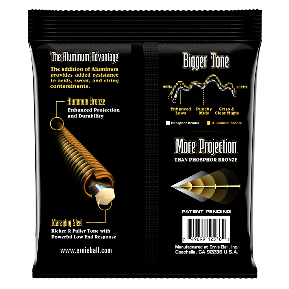 Ernie Ball Extra Light Aluminum Bronze Acoustic Guitar String, 10-50 Gauge