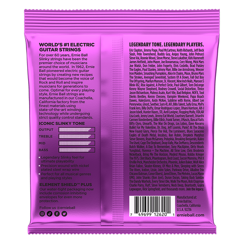 Ernie Ball Power Slinky 7-String Nickel Wound Electric Guitar Strings 11-58 Gauge