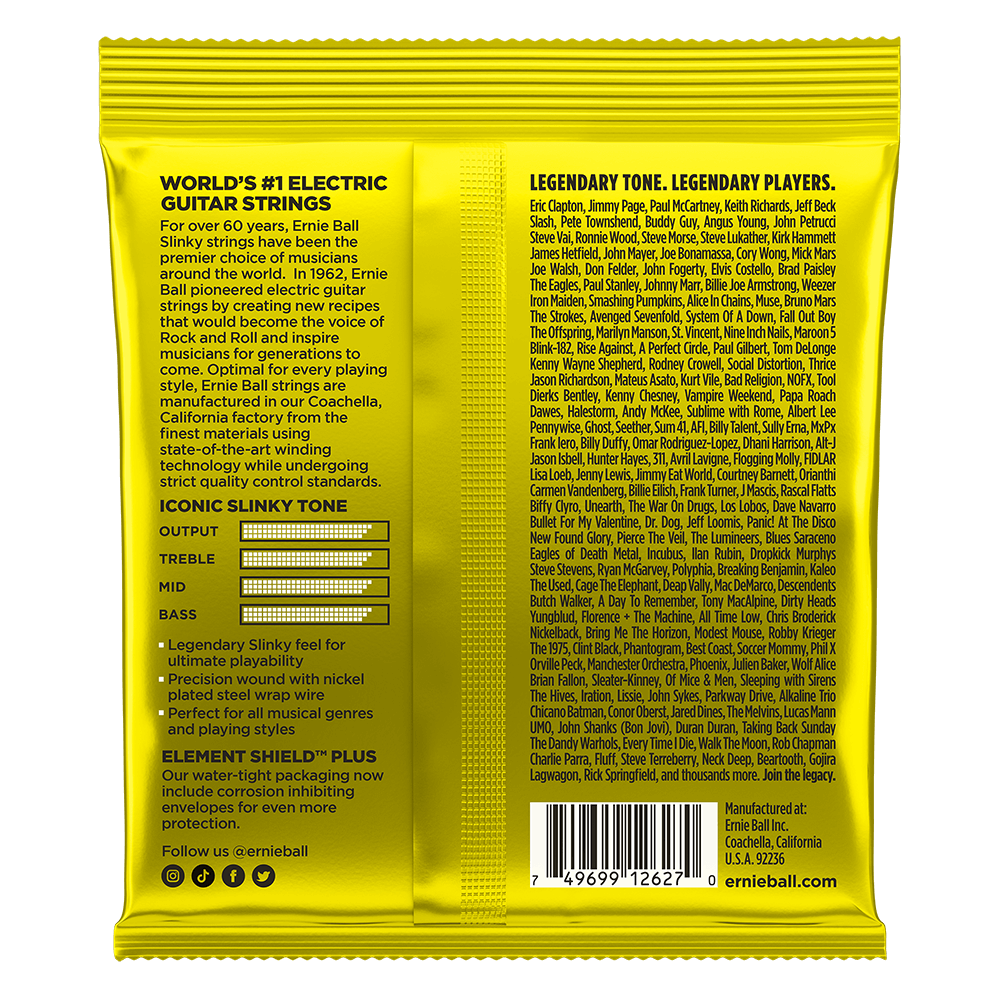 Ernie Ball Beefy Slinky Nickel Wound Electric Guitar Strings, 11-54 Gauge