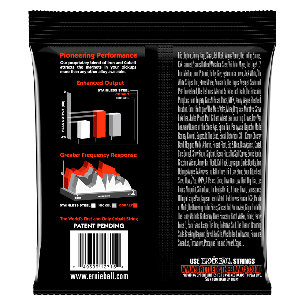 Ernie Ball Skinny Top Heavy Bottom Slinky Cobalt Electric Guitar Strings, 10-52 Gauge