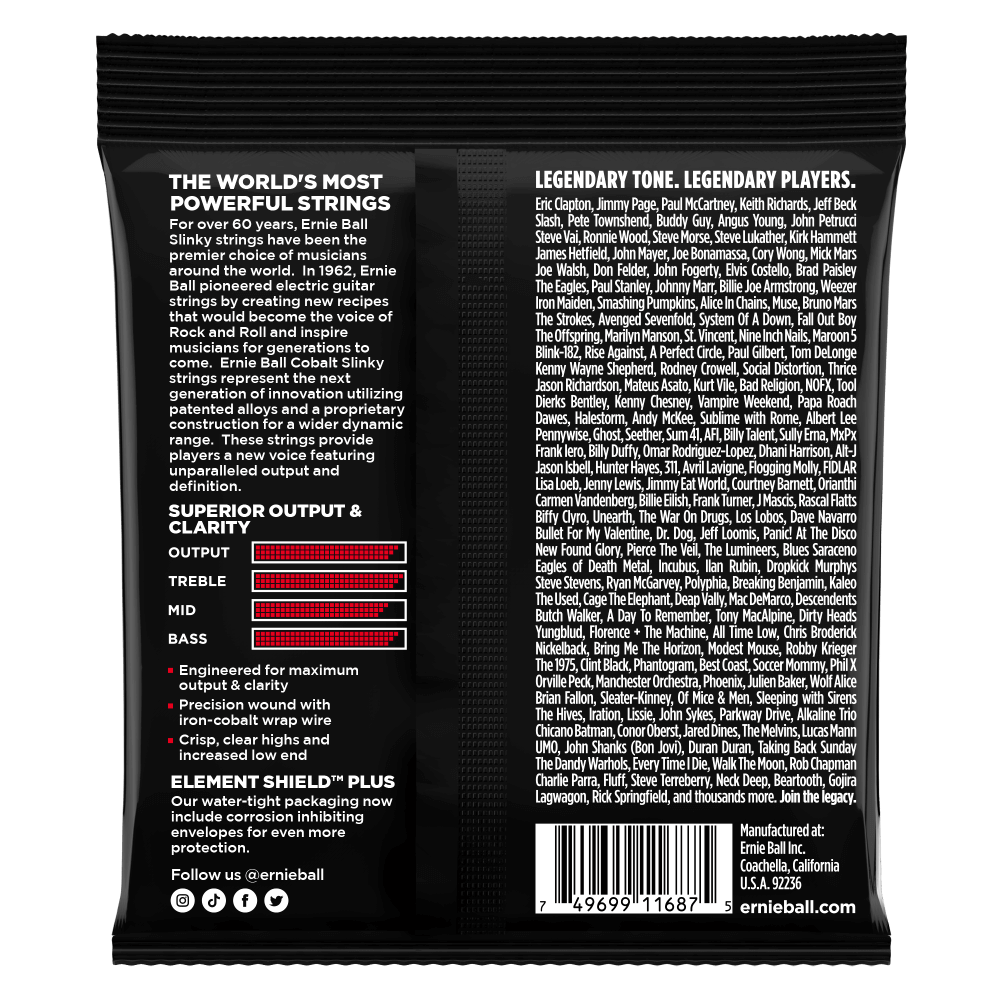 Ernie Ball Burly Slinky Cobalt Electric Guitar Strings 11-52 Gauge