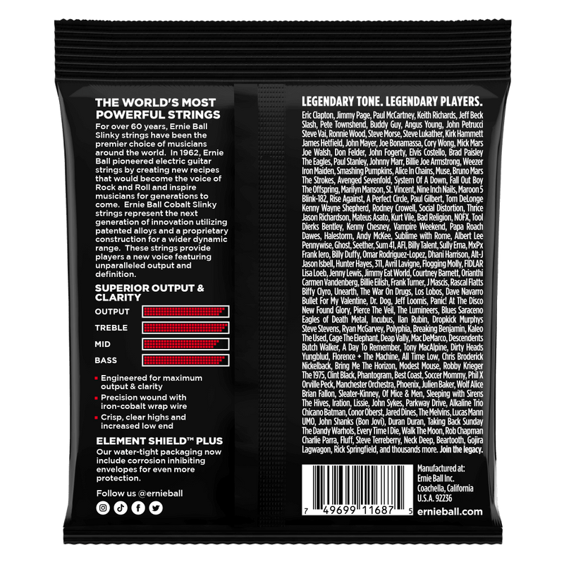 Ernie Ball Burly Slinky Cobalt Electric Guitar Strings 11-52 Gauge