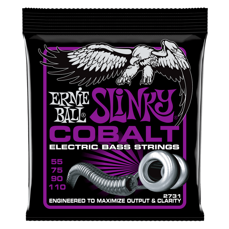 Ernie Ball Power Slinky Cobalt Electric Bass Strings 55-110 Gauge