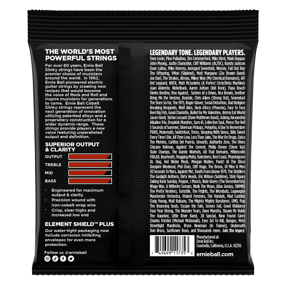 Ernie Ball Slinky Cobalt 6-String Electric Bass Strings 32-130 Gauge
