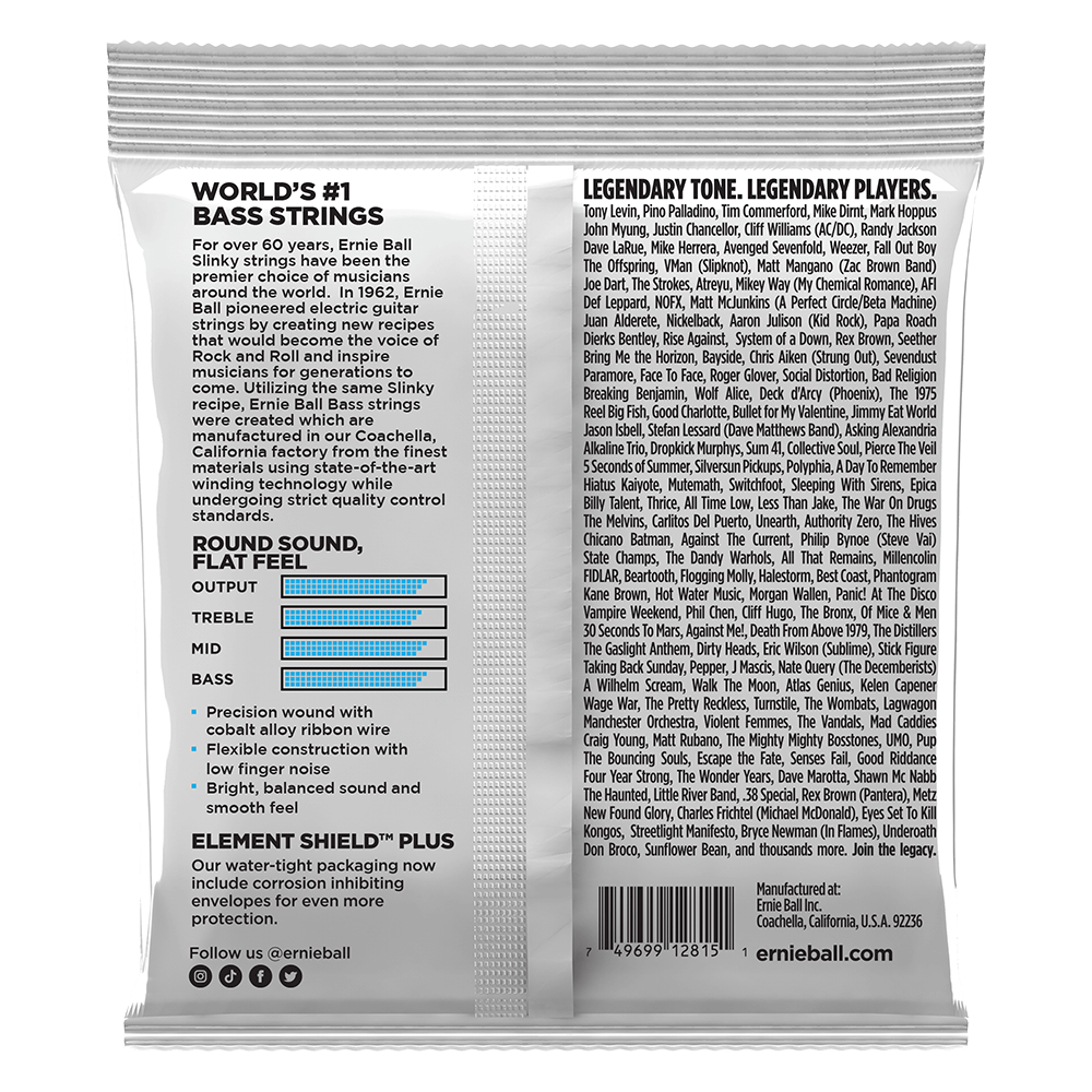 Ernie Ball Extra Slinky Flatwound Electric Bass String, 40-95 Gauge
