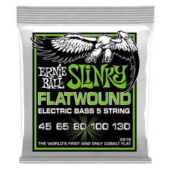 Ernie Ball Regular Slinky 5-String Flatwound Electric Bass Strings, 45-130 Gauge