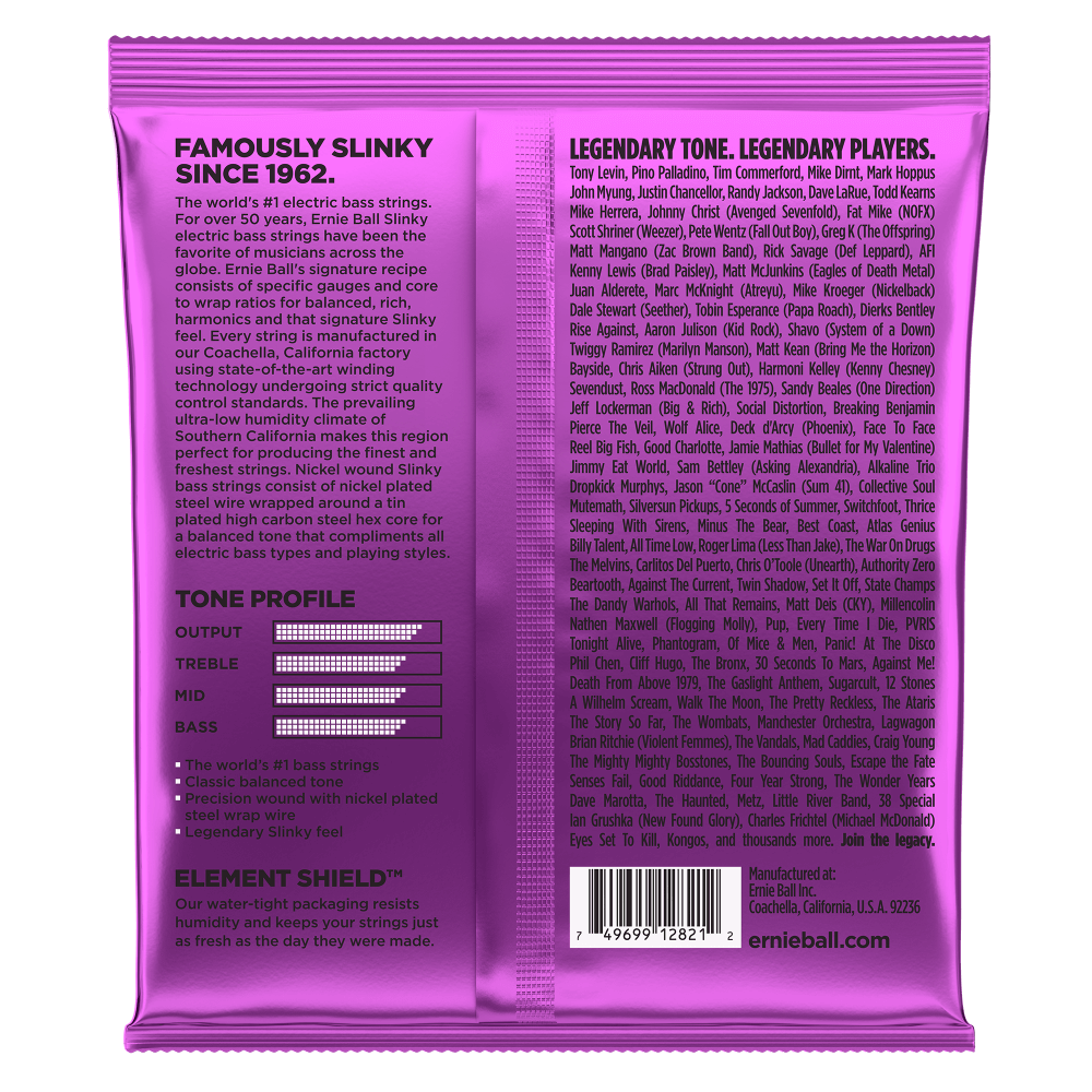 Ernie Ball Power Slinky 5-String Nickel Wound Electric Bass Strings 50-135 Gauge