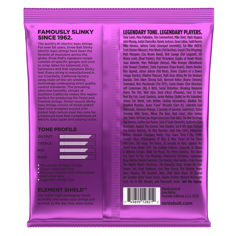 Ernie Ball Power Slinky 5-String Nickel Wound Electric Bass Strings 50-135 Gauge