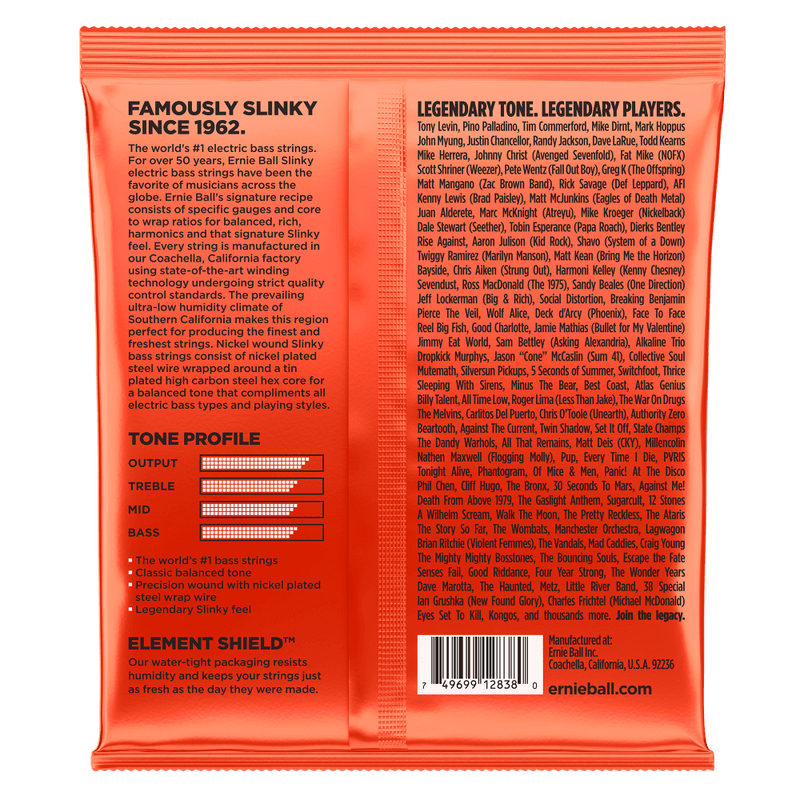 Ernie Ball 6-String Slinky Nickel Wound Bass Set, .032 - .130