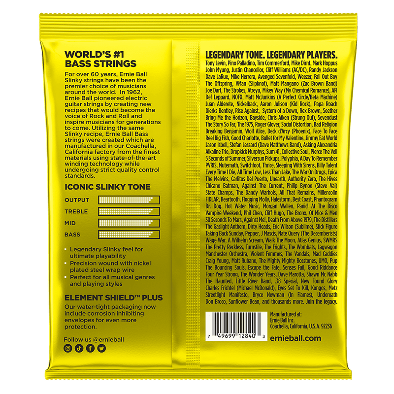 Ernie Ball Beefy Slinky Nickel Wound Electric Bass Strings - 65-130 Gauge