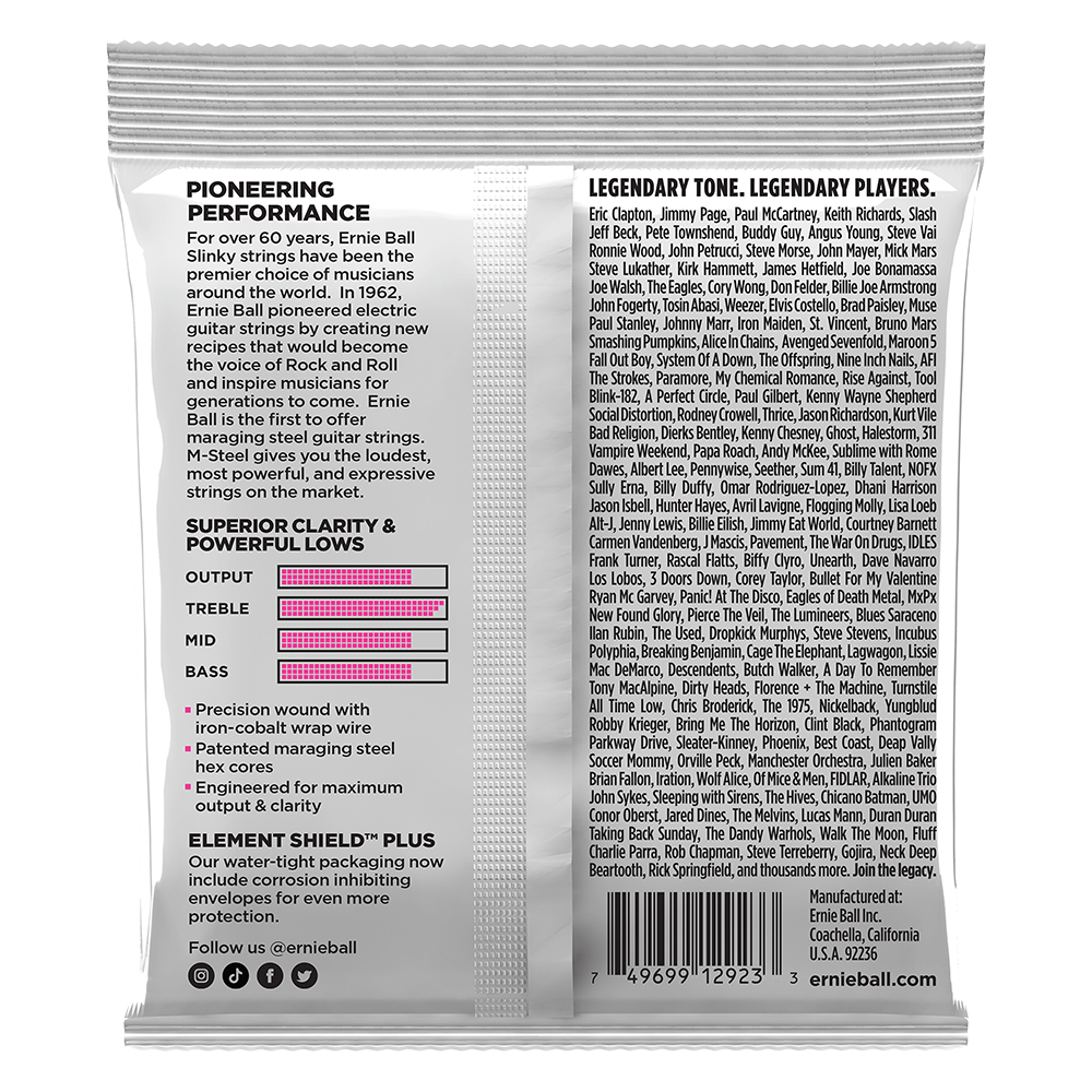 Ernie Ball Super Slinky M-Steel Electric Guitar Strings - 9-42 Gauge