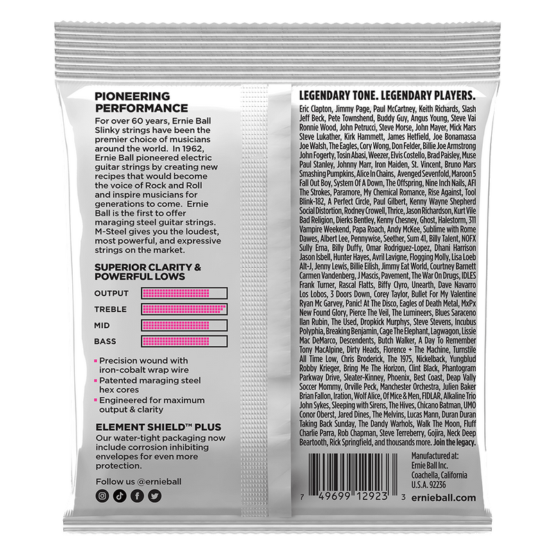 Ernie Ball Super Slinky M-Steel Electric Guitar Strings - 9-42 Gauge