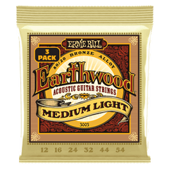 Ernie Ball Earthwood Medium Light 80/20 Bronze Acoustic Guitar Strings 3 Pack, 12-54 Gauge