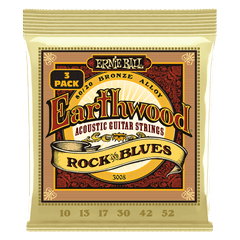 Ernie Ball Earthwood with Plain G 8020 Bronze Acoustic Guitar Strings 3 Pack 10 52