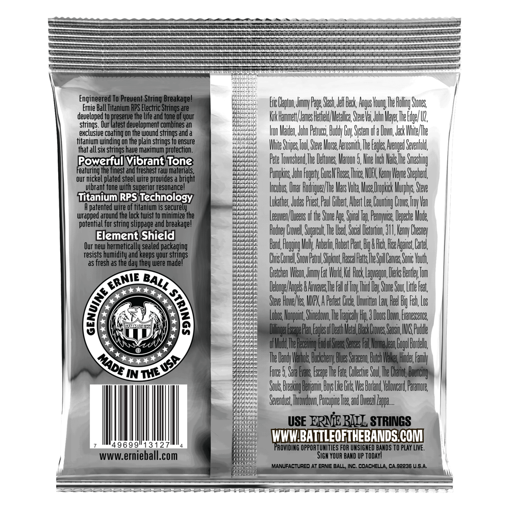 Ernie Ball Beefy Slinky Coated Titanium RPS Electric Guitar Strings, 11-54 Gauge