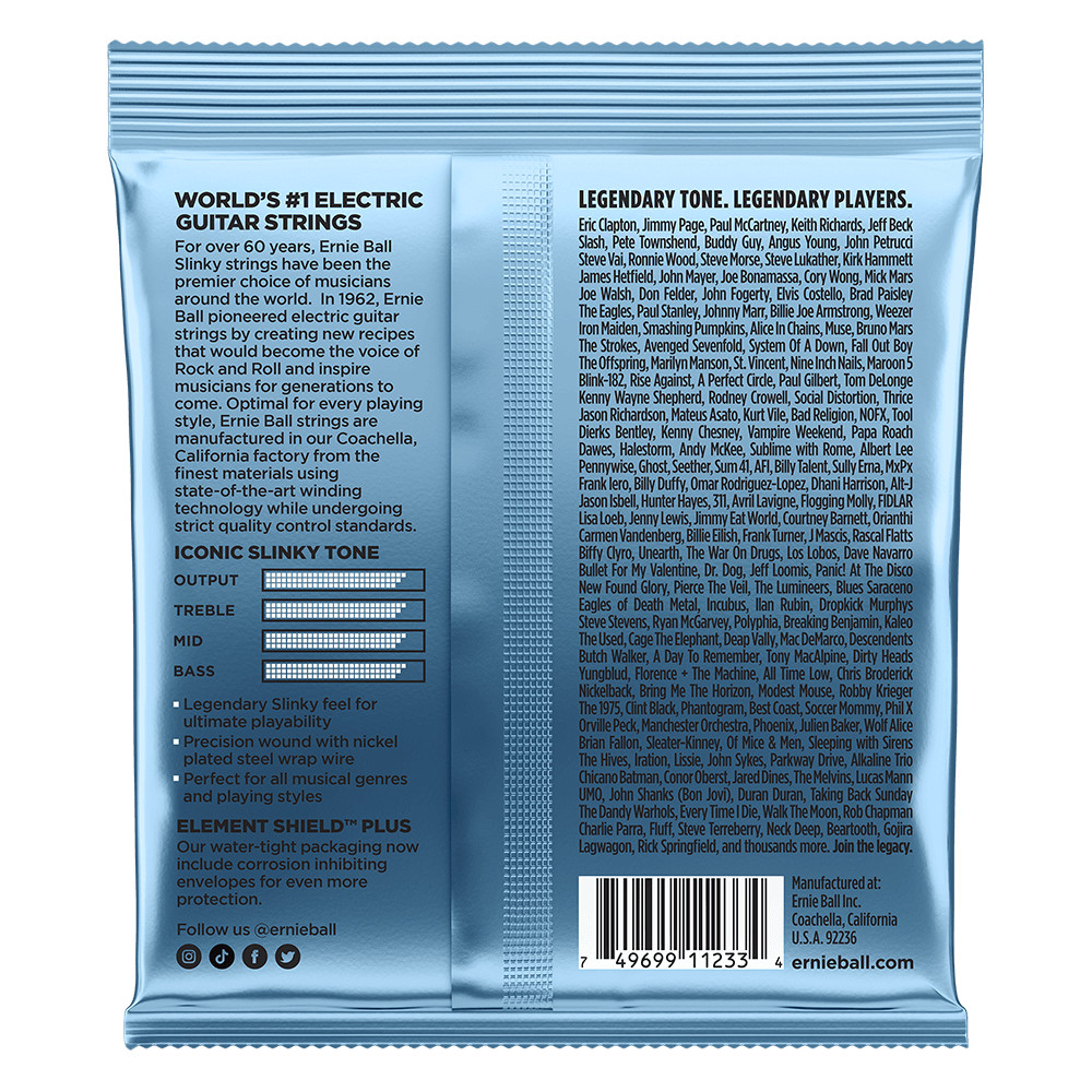 Ernie Ball Primo Slinky Nickel Wound Electric Guitar Strings 3 Pack 9.5 44