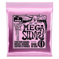 Ernie Ball Mega Slinky Nickel Wound Electric Guitar Strings 3 Pack 10.5 48